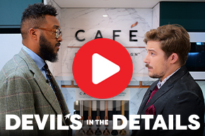 Promotional video thumbnail for Café appliances spoof titled The Devil’s in the Details at ABC Warehouse