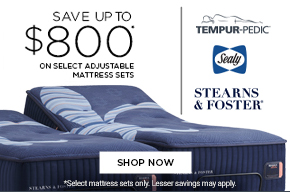 Tempur-pedic - Sealy - Stearns - New Year Sale - save up to $800 on select adjustable mattress sets