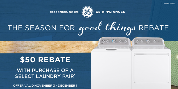 GE $50 Rebate on Laundry