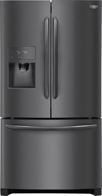 Frigidaire Black Stainless Steel french door refrigerator.
