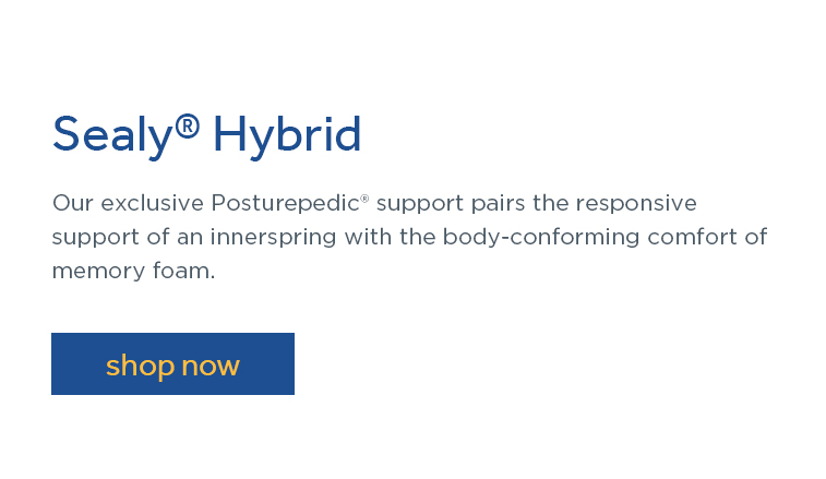 Sealy Hybrid Description and shop now button.