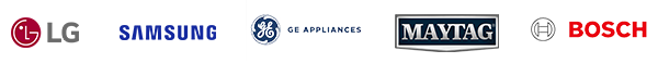 LG, Samsung, GE, Maytag, and Bosch refrigerator brand logos