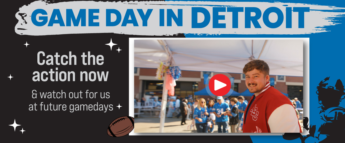 Game Day in Detroit featuring ABC Warehouse at a Detroit football tailgate with highlights from the event and future game days.