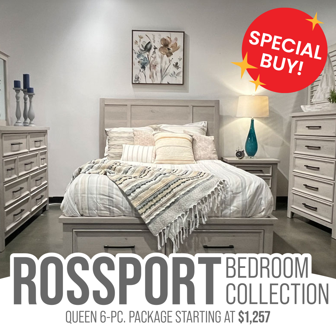 ROSSPORT BEDROOM COLLECTION QUEEN 6-PC. PACKAGE STARTING AT $1,257
