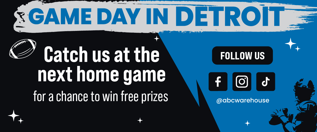 Game Day in Detroit – follow ABC Warehouse on social media for home game updates and events.=