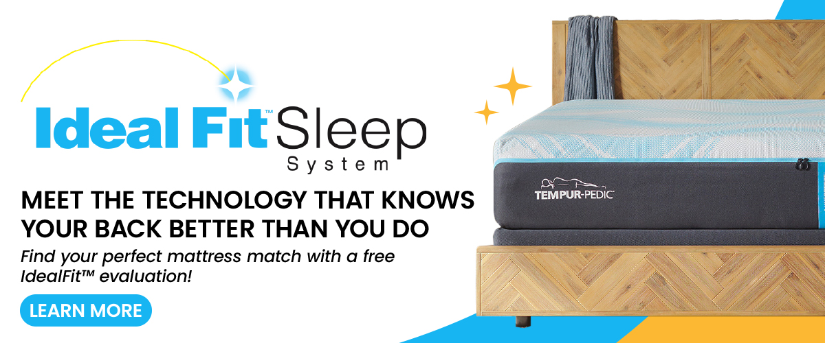 Ideal Fit Sleep System logo with the tagline “Better Sleep Through Technology” and a message about a free personalized evaluation
